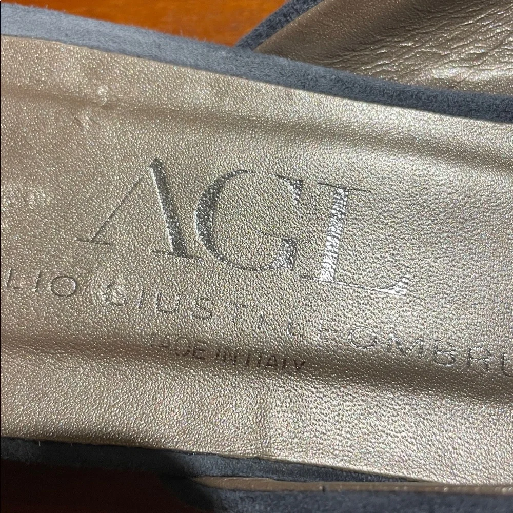AGL Attilio Giusti Leombruni blue suede mules size 40
